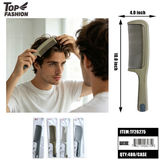 PLASTIC HANDLE HAIR COMB 4 STYLES ASSORTED 40DZ/CS
