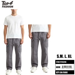 MENS CARGO PANTS WITH SIDE POCKETS GRAY 6PC/4BG/24PC/CS