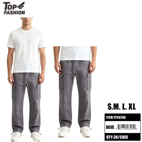 MENS CARGO PANTS WITH SIDE POCKETS GRAY 6PC/4BG/24PC/CS