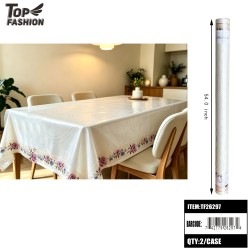 IVORY TABLECLOTH W/PINK PURPLE ROSE BORDER 22Y/2ROLL/44Y/CS