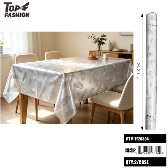 IVORY FEATHER PRINT TABLECLOTH 22Y/2ROLL/44Y/CS