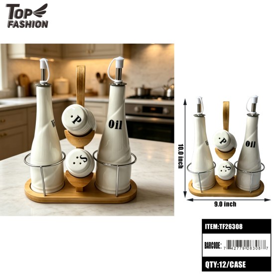 4PC CERAMIC OIL & VINEGAR SET 12PC/CS