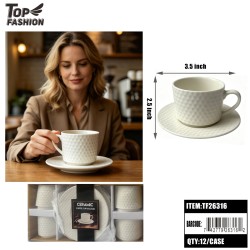 8PCS CERAMIC CUP & SAUCER SET 12PK/CS