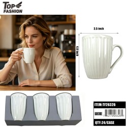 EMBOSSED CERAMIC MUG SET ( 3PC) 24BX/CS