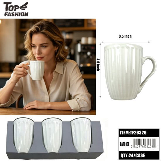 EMBOSSED CERAMIC MUG SET ( 3PC) 24BX/CS