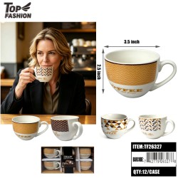 CERAMIC COFFEE CUP SET 4CLR (6PC) 12BX/CS