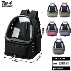 MIX 6 COLOR PET BACKPACK CARRIER 12PC/CS