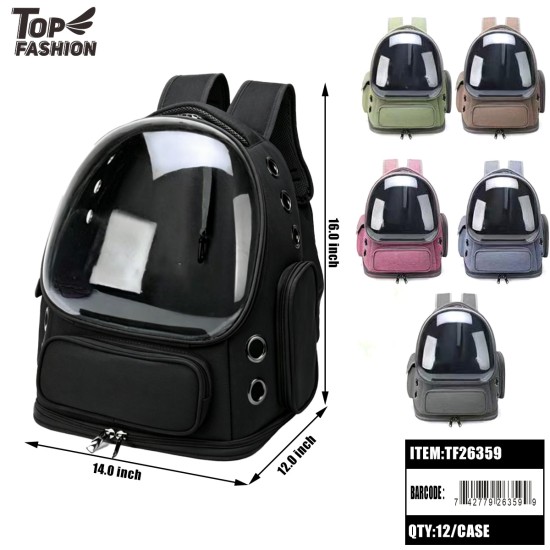 MIX 6 COLOR PET BACKPACK CARRIER 12PC/CS