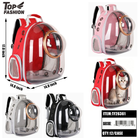 CARTOON PET SPACE CAPSULE BACKPACK 12PC/CS