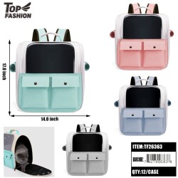 MIX 4 COLOR PET BACKPACK CARRIER 12PC/CS