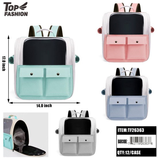 MIX 4 COLOR PET BACKPACK CARRIER 12PC/CS