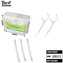 100 COTTON SWABS+ 50 DENTAL FLOSS PICKS 10DZ/CS