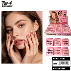 PRESS-ON GEL NAILS W/ GLUE 6 ASSORTED (12PC) 60DZ/CS