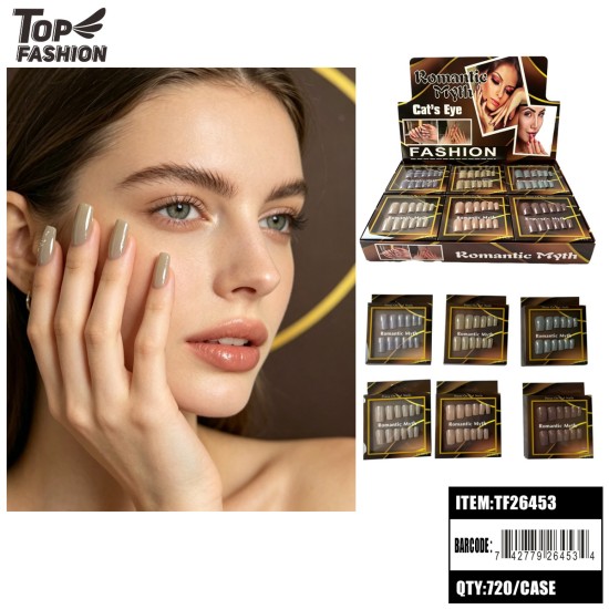 PRESS-ON GEL NAILS W/ GLUE 6 ASSORTED (12PC) 60DZ/CS