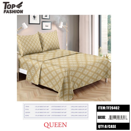 QUEEN SIZE FLORAL PRINT BED SHEET 4PC-SET 8PC/CS