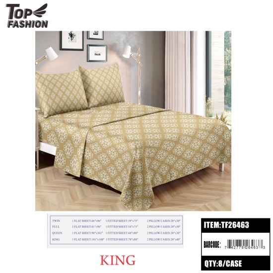 KING SIZE FLORAL PRINT BED SHEET 4PC-SET 8PC/CS