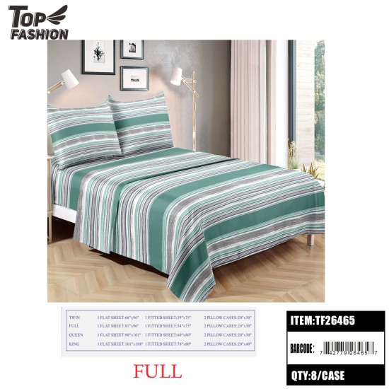 FULL SIZE STRIPED BED SHEET 4PC-SET 8PC/CS