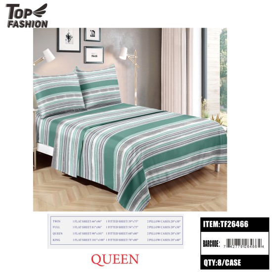 QUEEN SIZE STRIPED BED SHEET 4PC-SET 8PC/CS