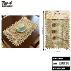 LUXURY EMBROIDERED LACE PLACEMATS (2PCS)18X12 20DZ/CS