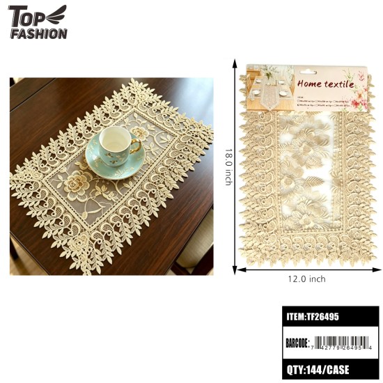 SHEER EMBROIDERED LACE PLACEMATS 2PC SET 12DZ/CS