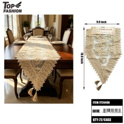 LUXURY EMBROIDERED LACE TABLE RUNNER 12PC/6BG/72PC/CS