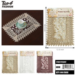 SHEER LACE PLACEMATS 2-PC SET 3COLOR 12DZ/CS