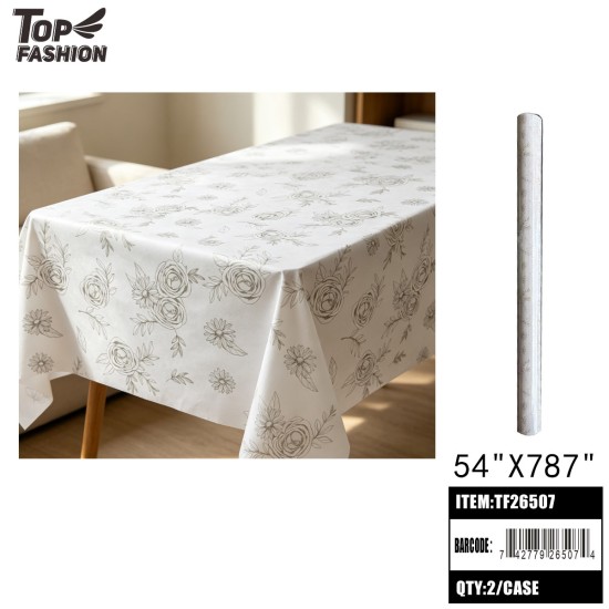 GOLD FOIL LINE ART ROSE PRINT TABLECLOTH 22Y/2ROLL/44Y/CS