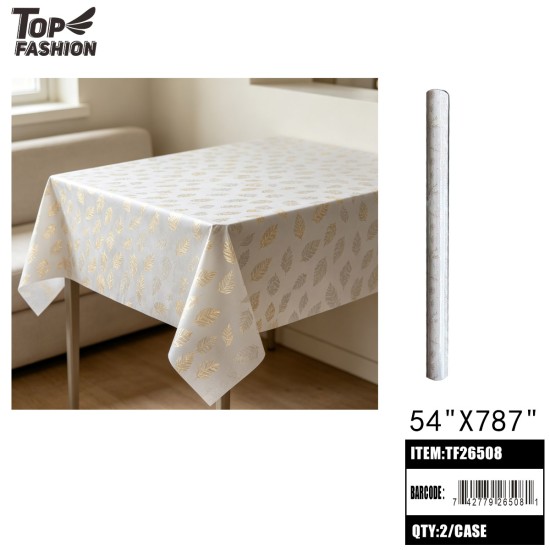 GOLD FOIL LEAF PRINT TABLECLOTH 22Y/2ROLL/44Y/CS