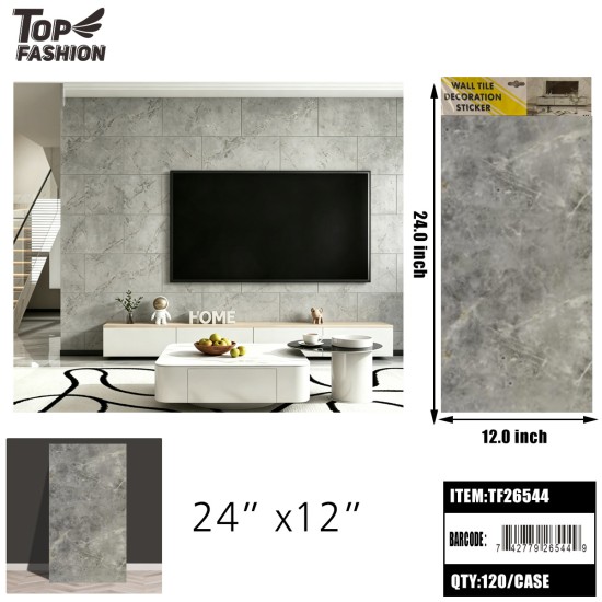 WALL TILE STICKER DARK GRAY MARBLE SELF-ADHESIVE 10DZ/CS