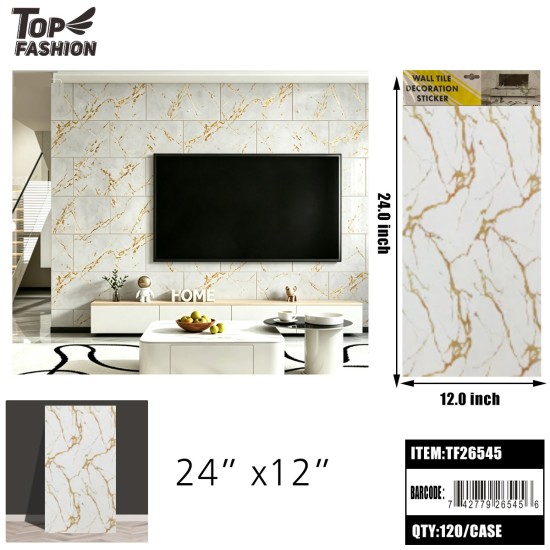 WALL TILE STICKER LIGHT GRAY MARBLE SELF-ADHESIVE 10DZ/CS