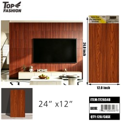 WALL TILE STICKER DARK WOOD GRAIN SELF-ADHESIVE 10DZ/CS