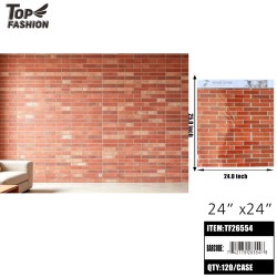 WALL STICKER 3D RED BRICK TEXTURE SELF-ADHESIVE 10DZ/CS