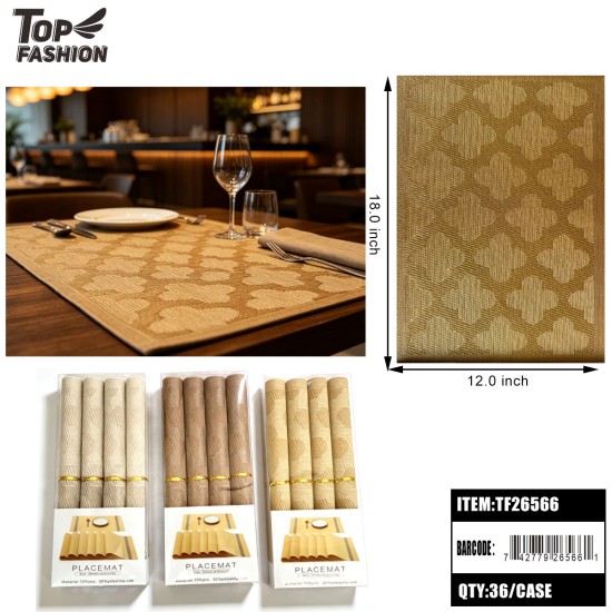 PLACEMAT 3-COLOR MIX WOVEN PVC 3DZ/CS