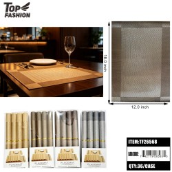 PLACEMAT 3-COLOR MIX WOVEN PVC 3DZ/CS