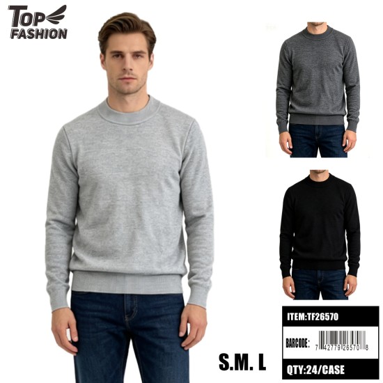 MENS 3COLOR CREW NECK KNIT SWEATER 12PC/3BG/36PC/CS