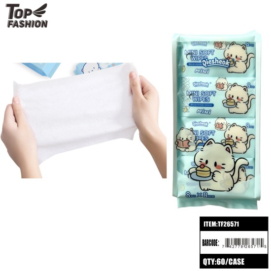 MINI SOFT WET WIPES 5X6  (8*8PK) 60BG/CS