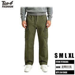 MENS DARK GREEN WINDPROOF CARGO PANTS 6PC/4BG/24PC/CS