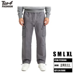 MENS DARK GRAY WINDPROOF CARGO PANTS 6PC/4BG/24PC/CS