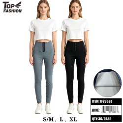 WOMENS SKINNY PANTS 2-COLOR BUTTON-FRONT 6PC/6BG/36PC/CS
