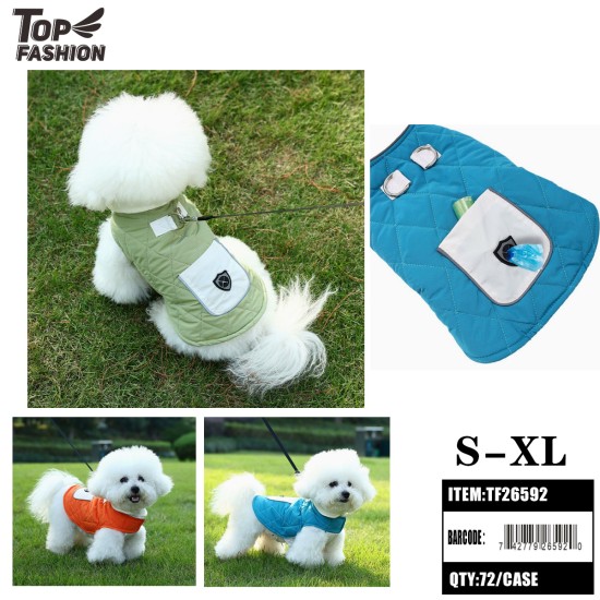 PET WINTER PADDED VEST S-XL 3COLORS 6DZ/CS