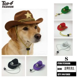 PET STAR COWBOY HAT SIZE S 6COLORS 12DZ/CS