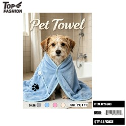 MIX 4 COLOR PAW PRINT PET TOWEL 4DZ/CS