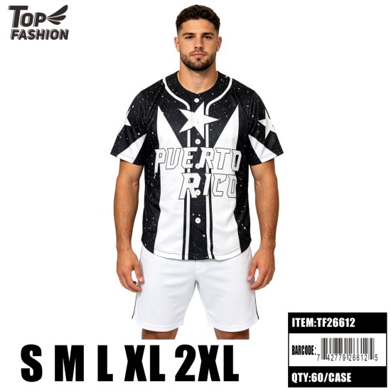 PUERTO RICO BUTTON-UP BASEBALL JERSEY S-XXL 60PC/CS
