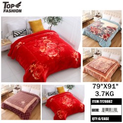 4KG QUEEN SIZE 2PLY MICROFIBER CLOUD BLANKET 6PC/CS